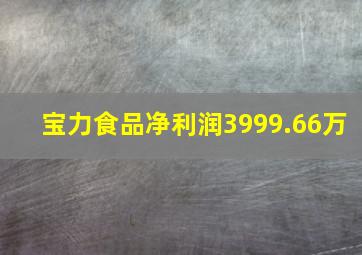 宝力食品净利润3999.66万