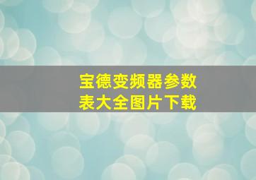 宝德变频器参数表大全图片下载