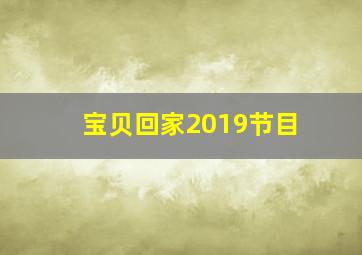 宝贝回家2019节目