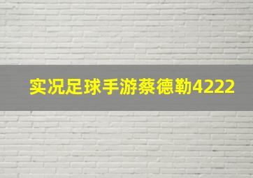 实况足球手游蔡德勒4222