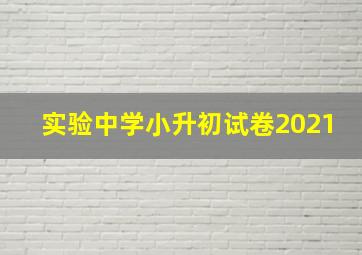 实验中学小升初试卷2021