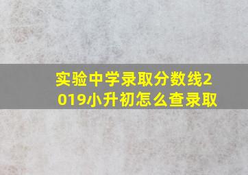 实验中学录取分数线2019小升初怎么查录取