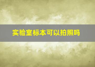 实验室标本可以拍照吗