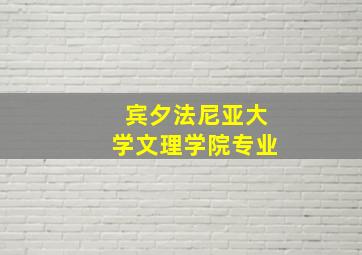 宾夕法尼亚大学文理学院专业