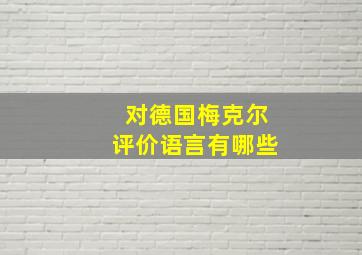 对德国梅克尔评价语言有哪些