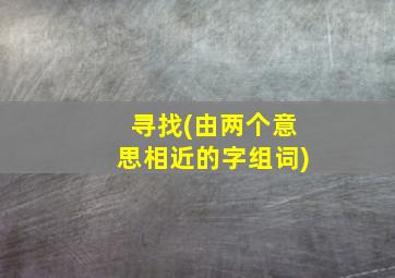 寻找(由两个意思相近的字组词)