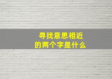 寻找意思相近的两个字是什么