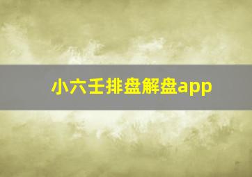 小六壬排盘解盘app