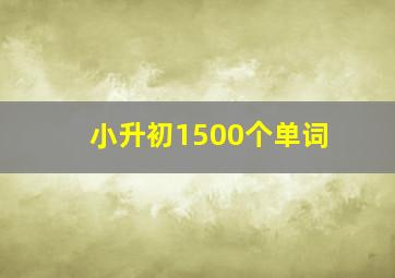 小升初1500个单词