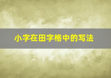 小字在田字格中的写法