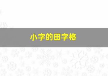 小字的田字格