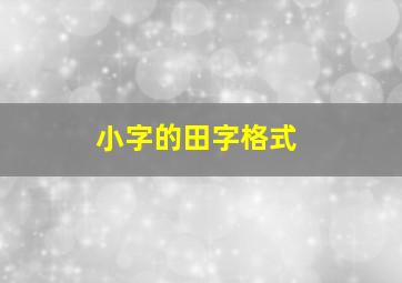 小字的田字格式