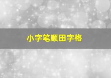 小字笔顺田字格