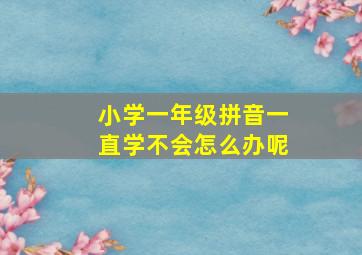 小学一年级拼音一直学不会怎么办呢