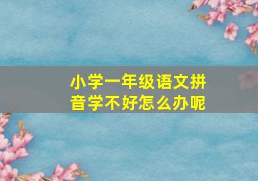 小学一年级语文拼音学不好怎么办呢