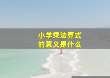 小学乘法算式的意义是什么