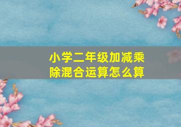 小学二年级加减乘除混合运算怎么算