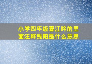 小学四年级暮江吟的里面注释残阳是什么意思