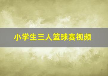 小学生三人篮球赛视频