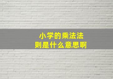 小学的乘法法则是什么意思啊