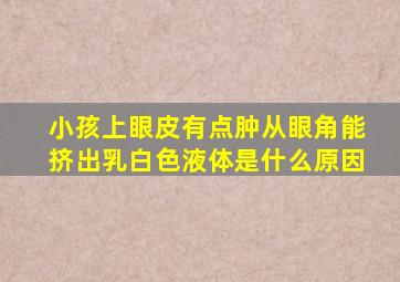 小孩上眼皮有点肿从眼角能挤出乳白色液体是什么原因