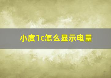 小度1c怎么显示电量