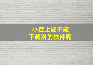 小度上能不能下载别的软件呢