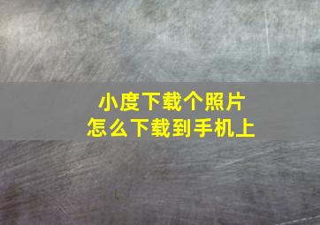 小度下载个照片怎么下载到手机上