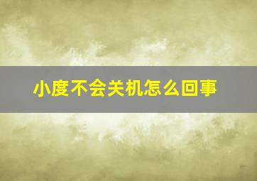 小度不会关机怎么回事