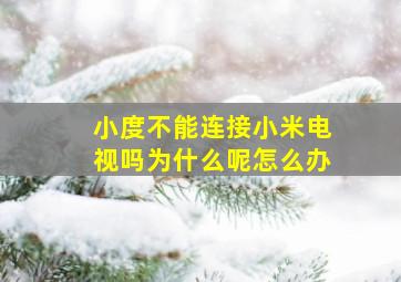 小度不能连接小米电视吗为什么呢怎么办