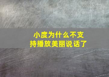 小度为什么不支持播放美丽说话了