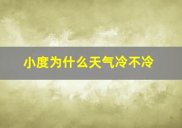 小度为什么天气冷不冷