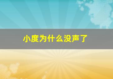 小度为什么没声了