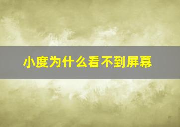 小度为什么看不到屏幕