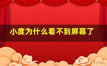 小度为什么看不到屏幕了