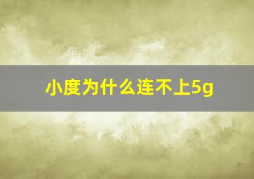 小度为什么连不上5g