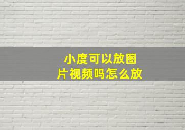 小度可以放图片视频吗怎么放