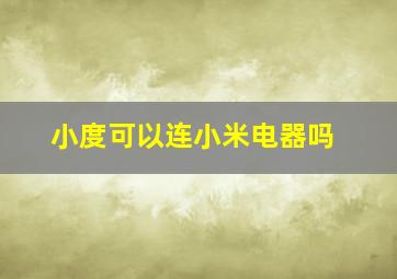 小度可以连小米电器吗