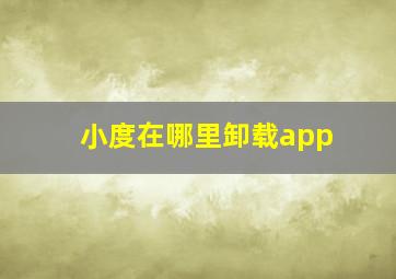 小度在哪里卸载app