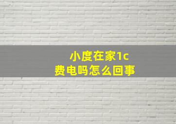 小度在家1c费电吗怎么回事