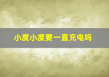 小度小度要一直充电吗