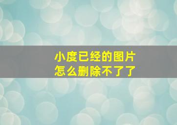 小度已经的图片怎么删除不了了