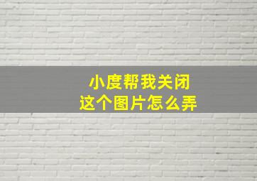 小度帮我关闭这个图片怎么弄