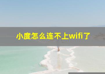 小度怎么连不上wifi了