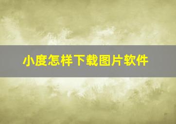 小度怎样下载图片软件