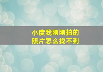 小度我刚刚拍的照片怎么找不到