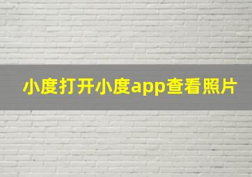 小度打开小度app查看照片