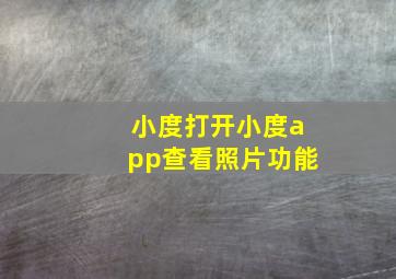 小度打开小度app查看照片功能