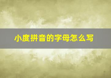 小度拼音的字母怎么写