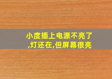 小度插上电源不亮了,灯还在,但屏幕很亮